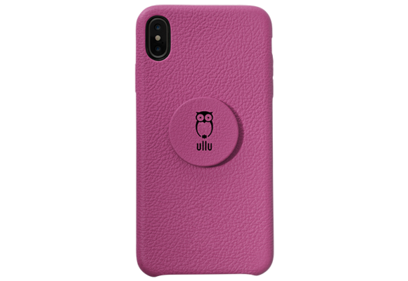 Ullu Hand Crafted Premium Leather Poppy Grip and Stand Case for iPhone X/Xs - Indian Pink