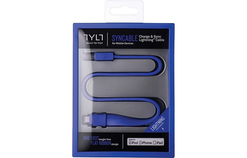 TYLT USB To  Lightning Charge and Sync Cable 1foot/30cm  - Blue