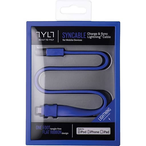 TYLT USB To  Lightning Charge and Sync Cable 1foot/30cm  - Blue
