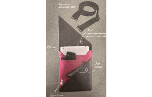 iPag light and delicate Universal Bags for iPad / Tab 8" To 11" - Gray / Pink