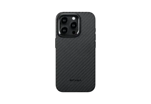 Pitaka MagEZ MagSafe Case Pro 4 for iPhone 15 Pro Max - 1500D Black/Grey Twill