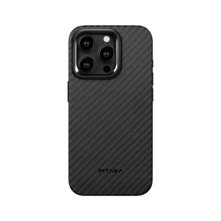 Pitaka MagEZ MagSafe Case Pro 4 for iPhone 15 Pro Max - 1500D Black/Grey Twill