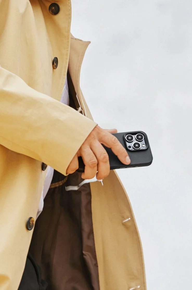 Pitaka MagEZ MagSafe Case Pro 4 for iPhone 15 Pro Max - 1500D Black/Grey Twill