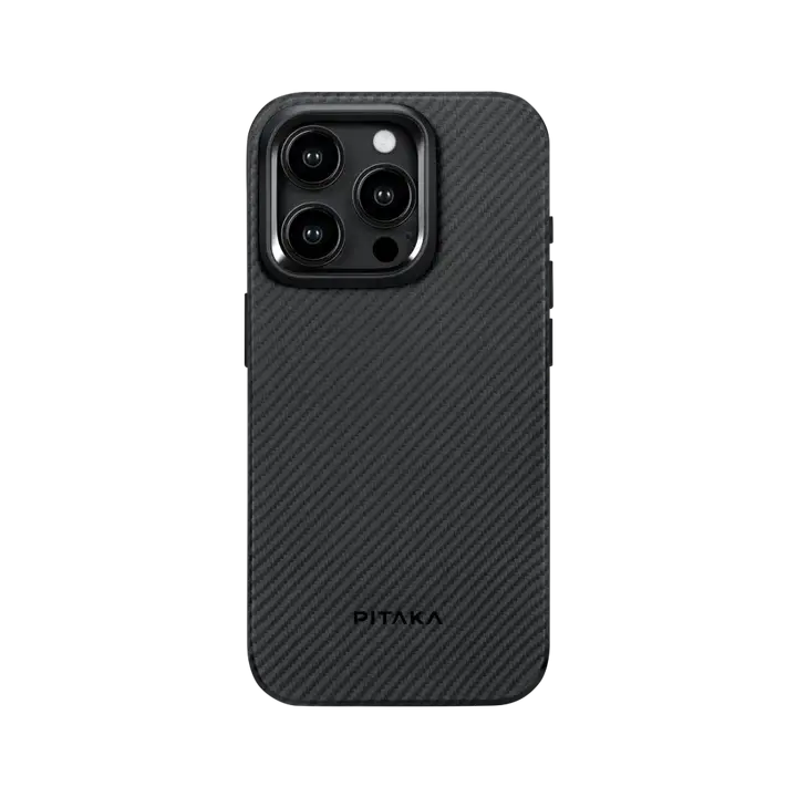 Pitaka MagEZ MagSafe Case Pro 4 for iPhone 15 Pro Max - 600D Black/Grey Twill