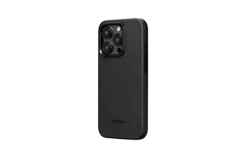 Pitaka MagEZ MagSafe Case Pro 4 for iPhone 15 Pro - 600D Black/Grey Twill