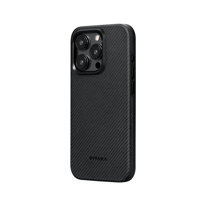 Pitaka MagEZ MagSafe Case Pro 4 for iPhone 15 Pro - 600D Black/Grey Twill