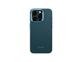 Pitaka MagEZ MagSafe Case Pro 4 for iPhone 15 Pro - 1500D Black/Blue Twill