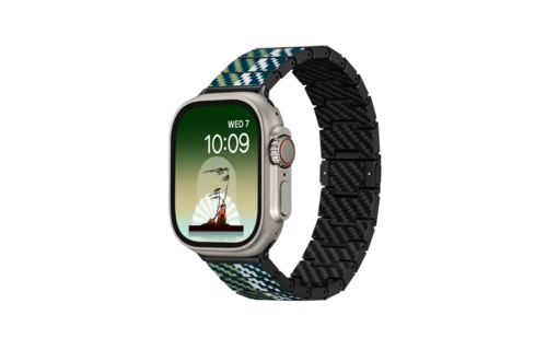 Pitaka Chroma Carbon Fiber Poetry Link Bracelet Band for Apple Watch Ultra 49mm & 42,44,45.46mm / 38,40,41.42mm - Wind