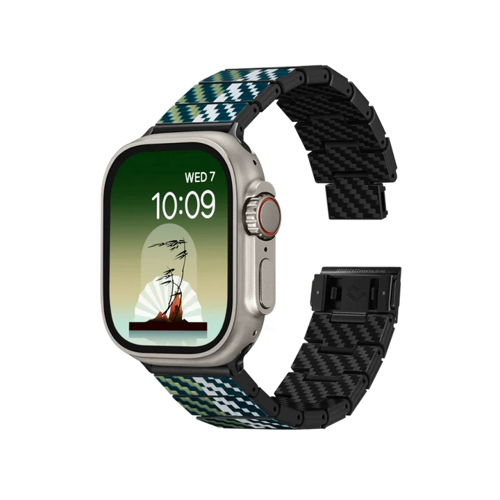 Pitaka Chroma Carbon Fiber Poetry Link Bracelet Band for Apple Watch Ultra 49mm & 42,44,45.46mm / 38,40,41.42mm - Wind