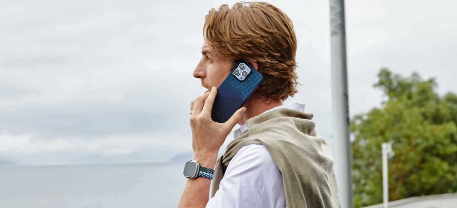 Pitaka Chroma Carbon Fiber Poetry Link Bracelet Band for Apple Watch Ultra 49mm & 42,44,45.46mm / 38,40,41.42mm - Wind