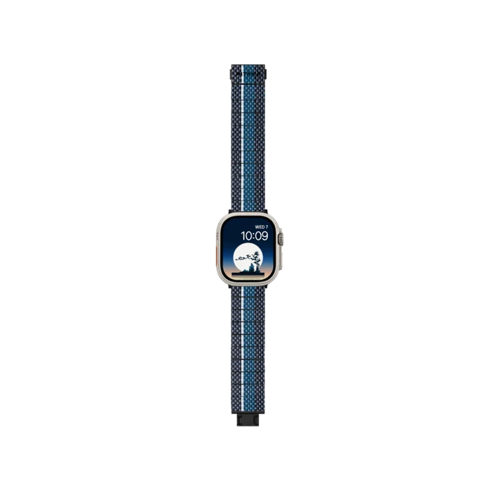 Pitaka Chroma Carbon Fiber Poetry Link Bracelet Band for Apple Watch Ultra 49mm & 42,44,45/46mm / 38,40,41/42mm - Moon