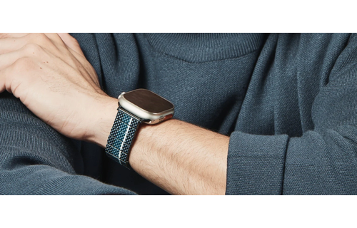 Pitaka Chroma Carbon Fiber Poetry Link Bracelet Band for Apple Watch Ultra 49mm & 42,44,45/46mm / 38,40,41/42mm - Moon