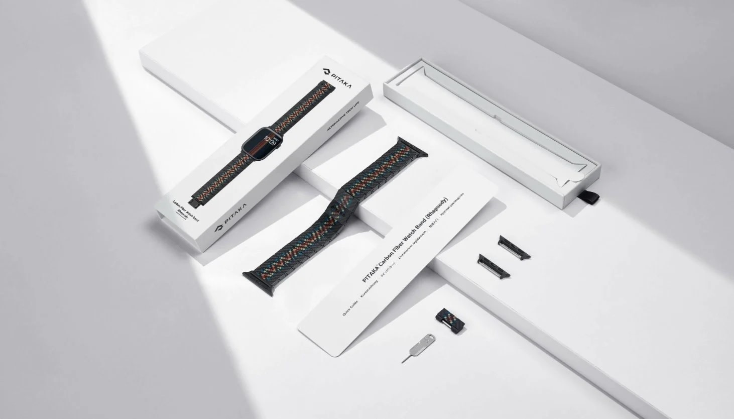 Pitaka Carbon Fiber Link Bracelet Band for Apple Watch Ultra 49mm & 42,44,45.46mm / 38,40,41,42mm - Rhapsody