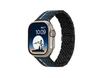 Pitaka Chroma Carbon Fiber Poetry Link Bracelet Band for Apple Watch Ultra 49mm & 42,44,45/46mm / 38,40,41/42mm - Moon