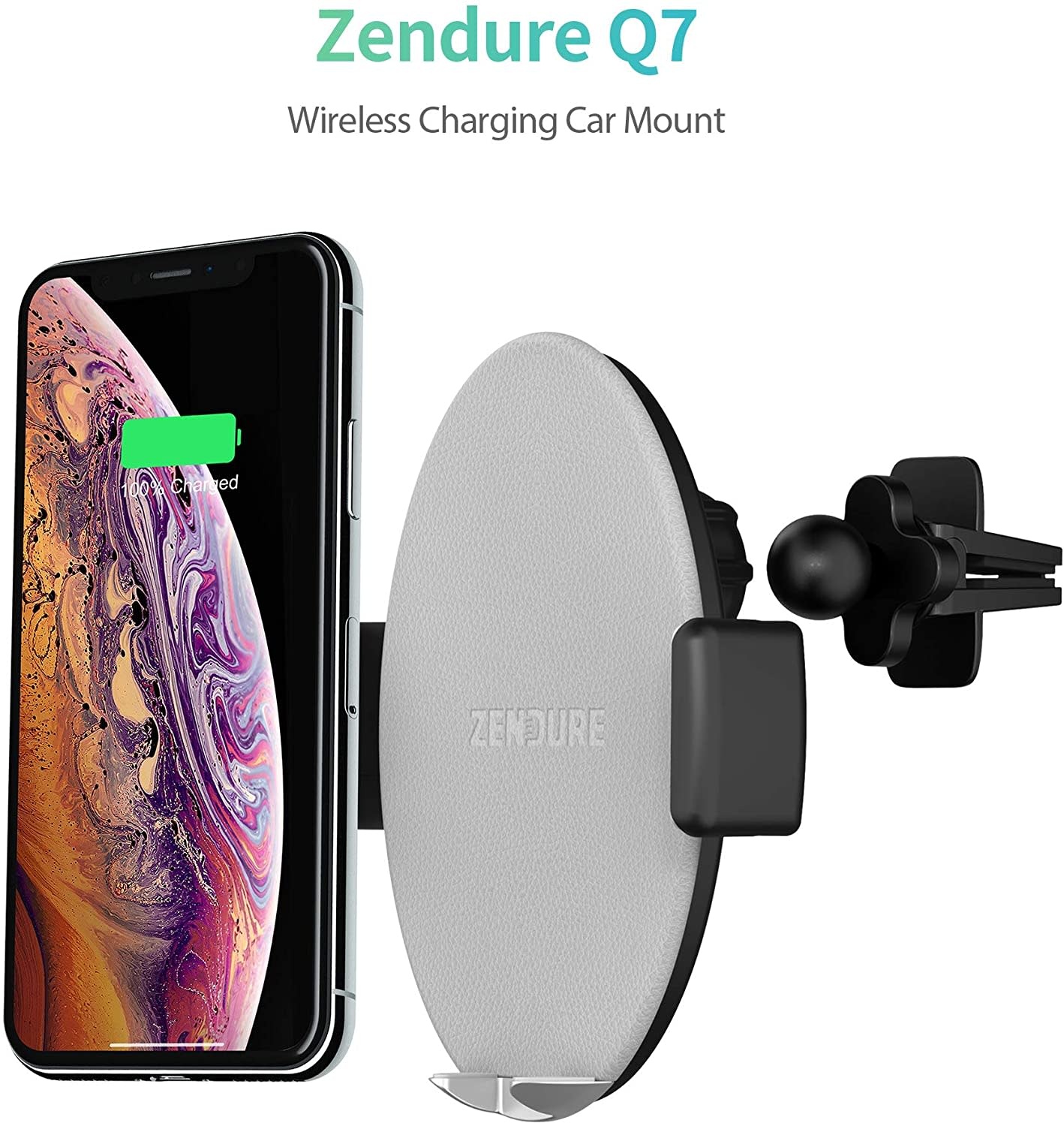 Zendure Q7 Wireless Charger Car Mount with Qu Compatibility - Grey