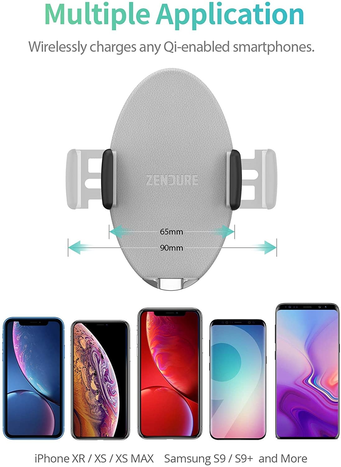 Zendure Q7 Wireless Charger Car Mount with Qu Compatibility - Grey