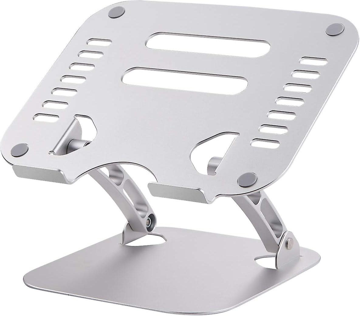 Aluminum Alloy Notebook and Laptop Stand for Desk, Ergonomic Height Angle Adjustable - Silver