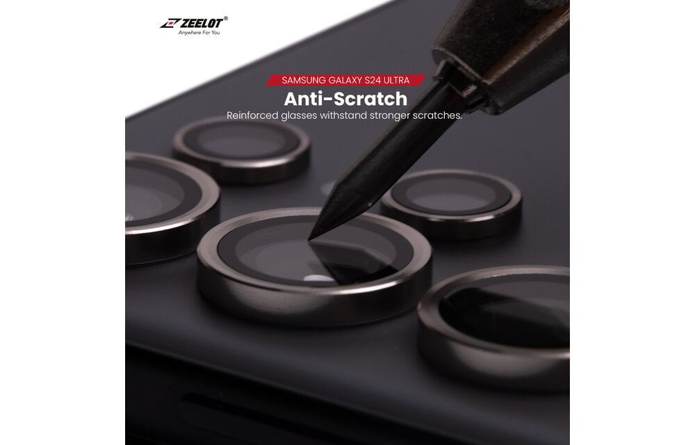 ZEELOT Pishield Titanium Alloy Lens Protector for Samsung Galaxy S24 - Black