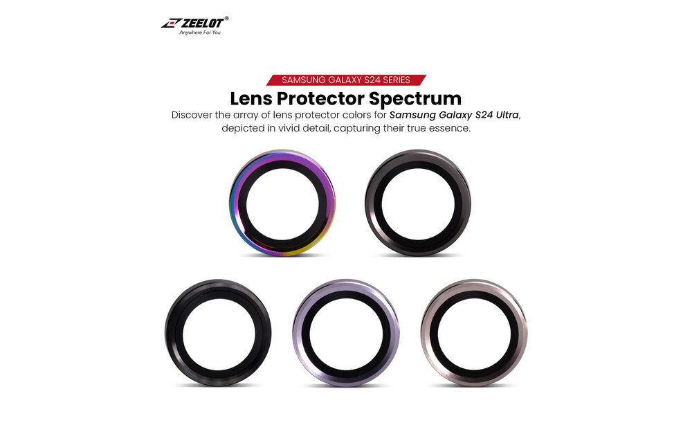 ZEELOT Pishield Titanium Alloy Lens Protector for Samsung Galaxy S24 - Black