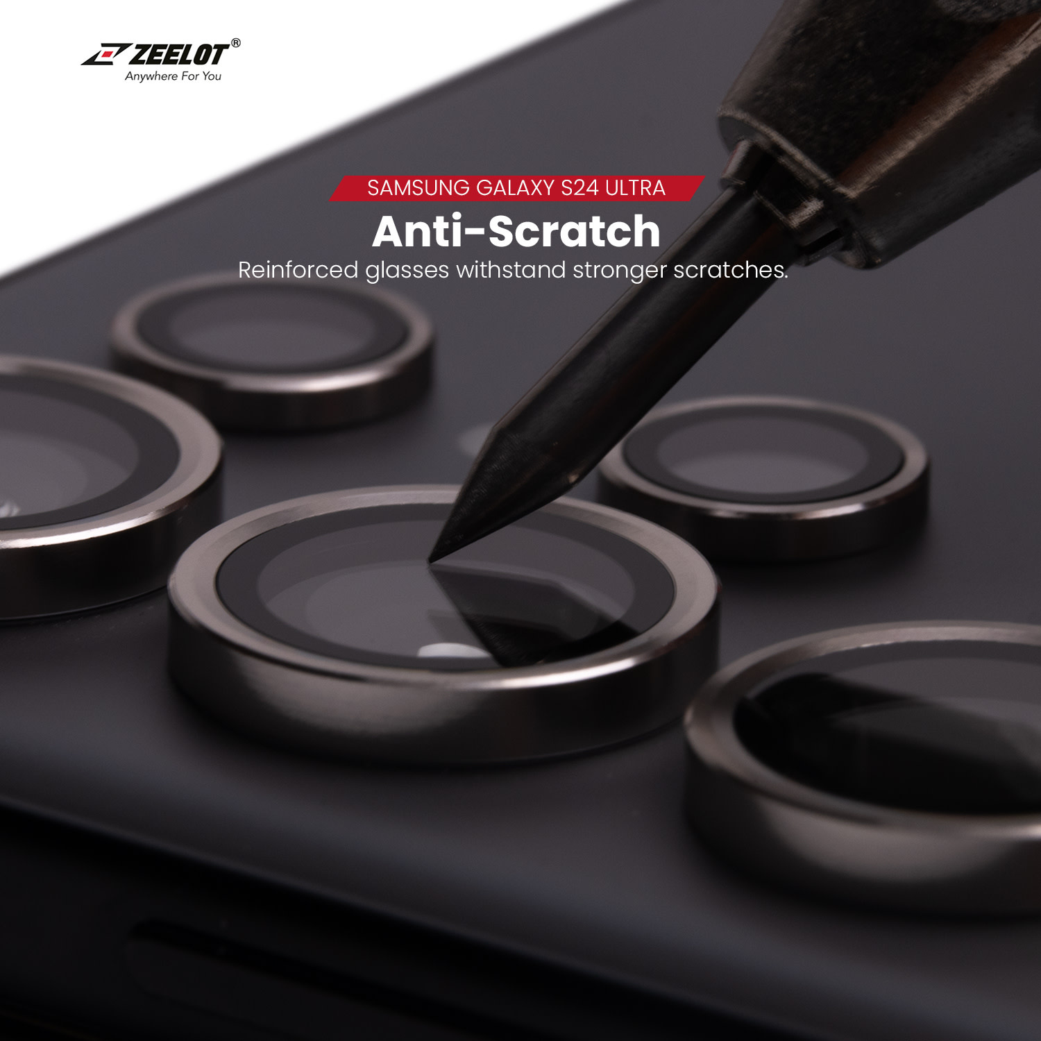 ZEELOT Pishield Titanium Alloy Lens Protector for Samsung Galaxy S24 - Iridescent