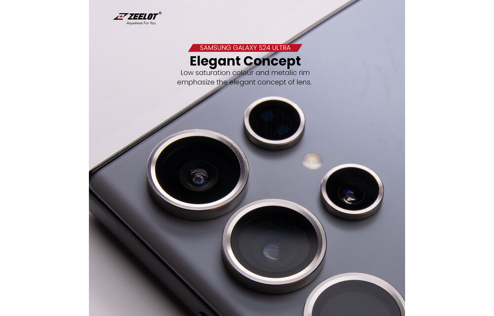 ZEELOT Pishield Titanium Alloy Lens Protector for Samsung Galaxy S24 - Iridescent