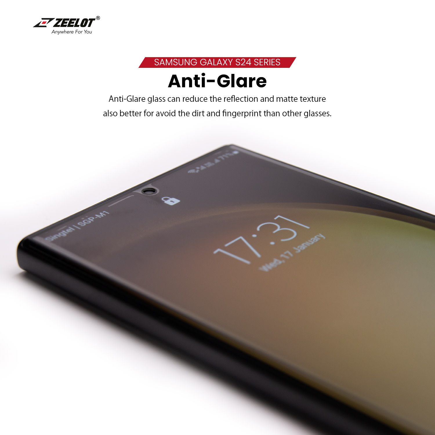 ZEELOT SOLIDsleek 2.5D Tempered Glass Screen Protector for Samsung Galaxy S24 / S25 - Clear