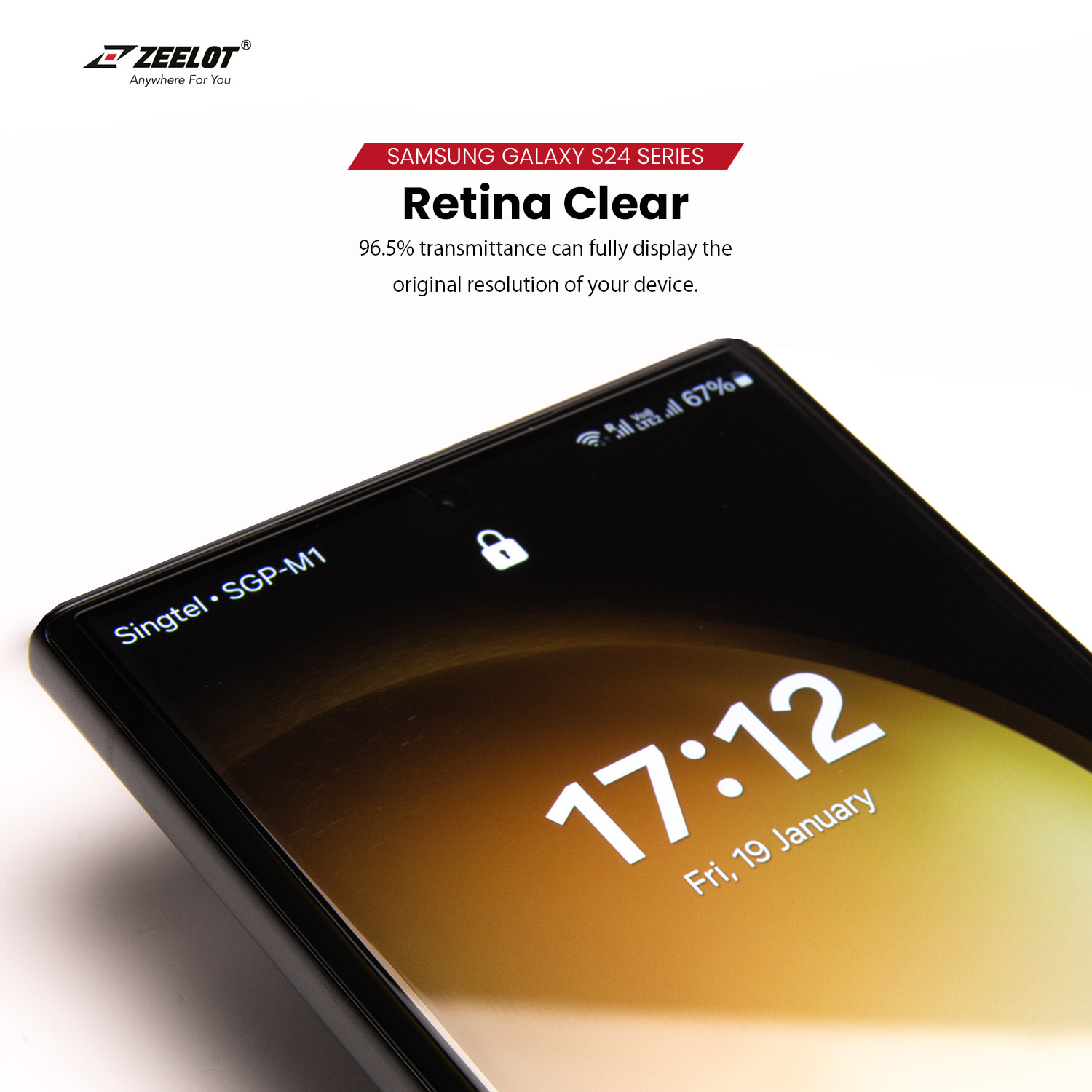 ZEELOT SOLIDsleek 2.5D Tempered Glass Screen Protector for Samsung Galaxy S24 / S25 - Matte Clear