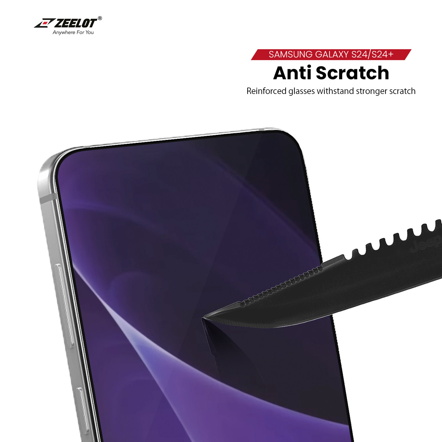 ZEELOT SOLIDsleek 2.5D Tempered Glass Screen Protector for Samsung Galaxy S24 Plus/S25 Plus - Matte Clear