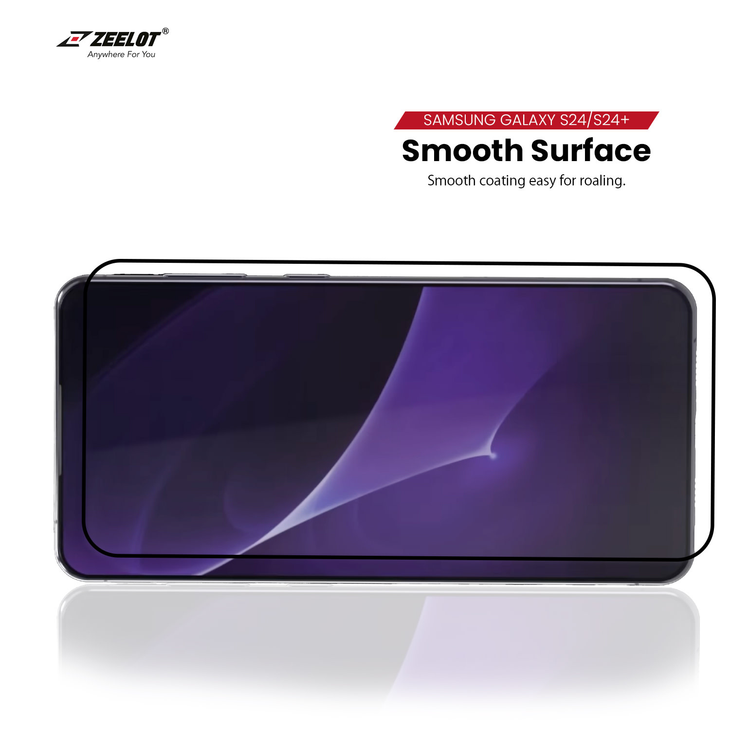 ZEELOT SOLIDsleek 2.5D Tempered Glass Screen Protector for Samsung Galaxy S24 Plus/S25 Plus - Matte Clear