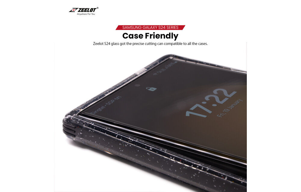 ZEELOT SOLIDsleek 2.5D Tempered Glass Screen Protector for Samsung Galaxy S24 Plus/S25 Plus - Matte Clear