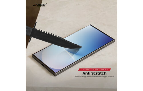 ZEELOT SOLIDsleek 2.5D Tempered Glass Screen Protector for Samsung Galaxy S24 Ultra - Clear