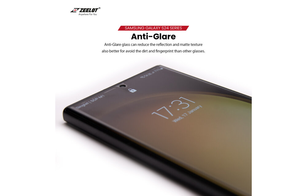 ZEELOT SOLIDsleek 2.5D Tempered Glass Screen Protector for Samsung Galaxy S24 Ultra - Privacy