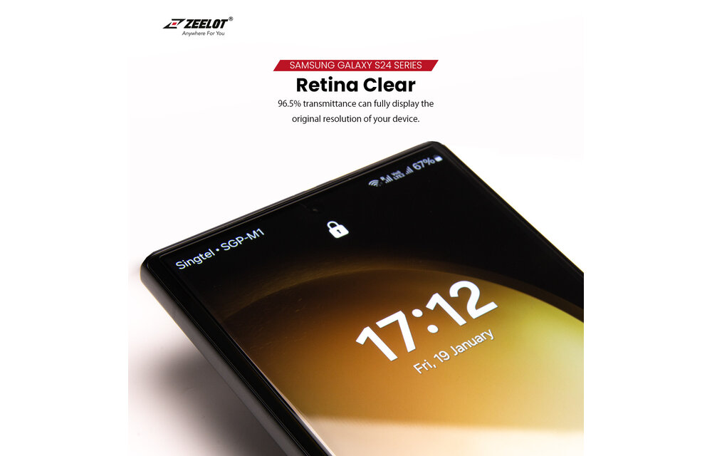 ZEELOT SOLIDsleek 2.5D Tempered Glass Screen Protector for Samsung Galaxy S24 Ultra - Privacy