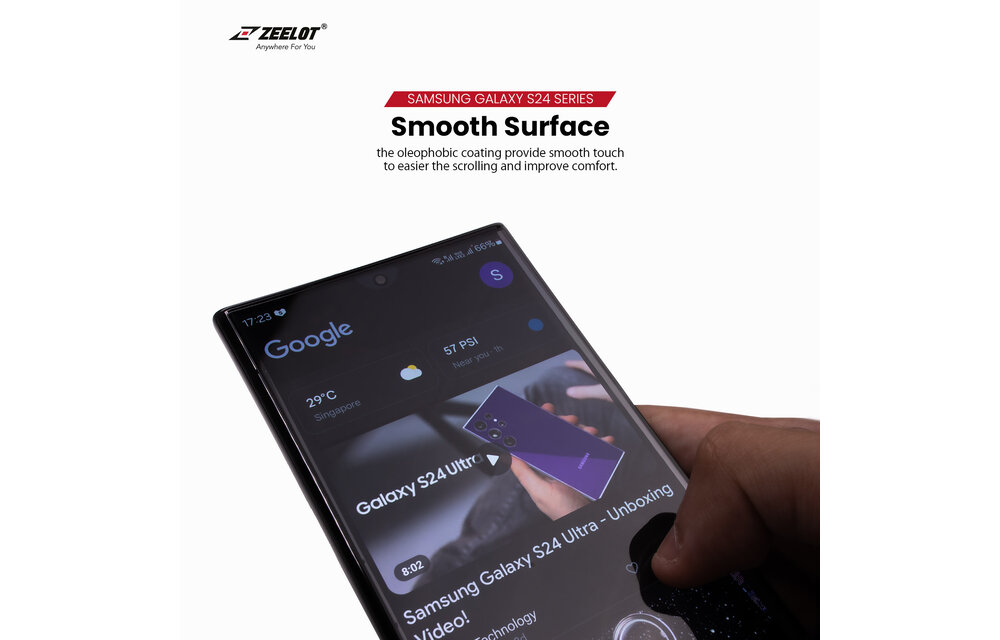 ZEELOT SOLIDsleek 2.5D Tempered Glass Screen Protector for Samsung Galaxy S24 Ultra - Privacy