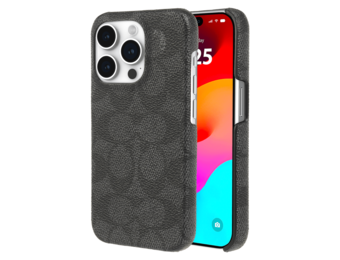 Coach Slim Wrap Case for Apple iPhone 15 Pro Max - Signature C Charcoal