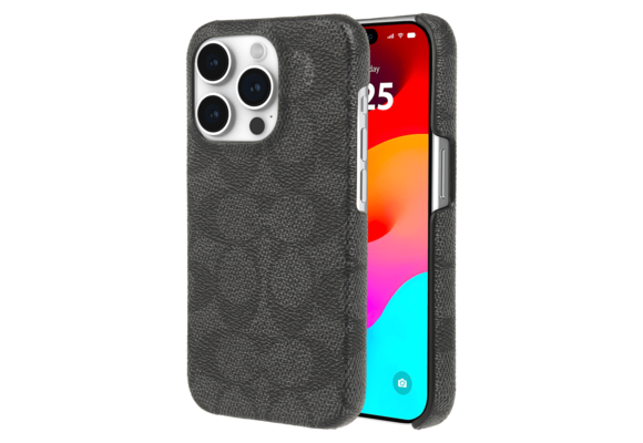 Coach Slim Wrap Case for Apple iPhone 15 Pro Max - Signature C Charcoal