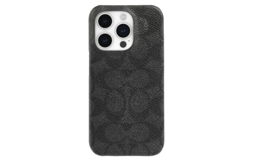 Coach Slim Wrap Case for Apple iPhone 15 Pro Max - Signature C Charcoal