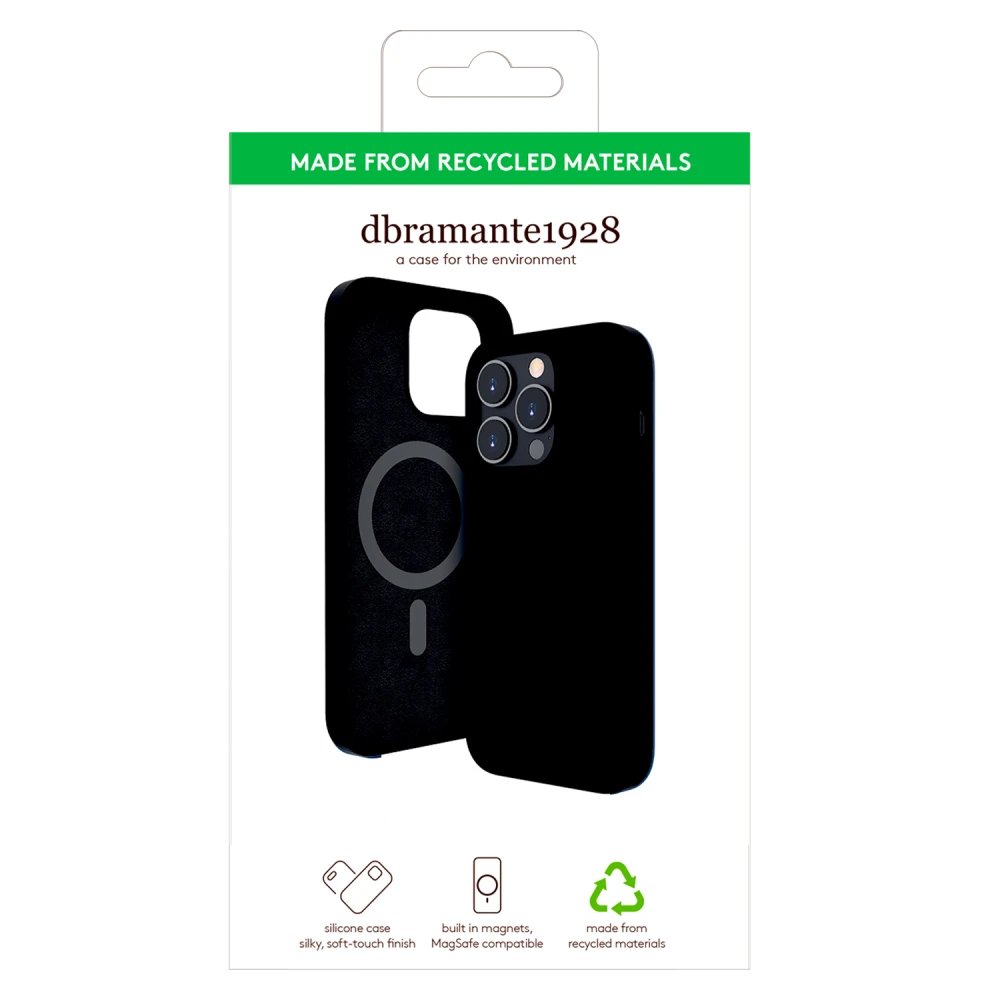 dbramante1928 Monaco Recycled Silicone MagSafe Case for iPhone 15 Pro - Night Black