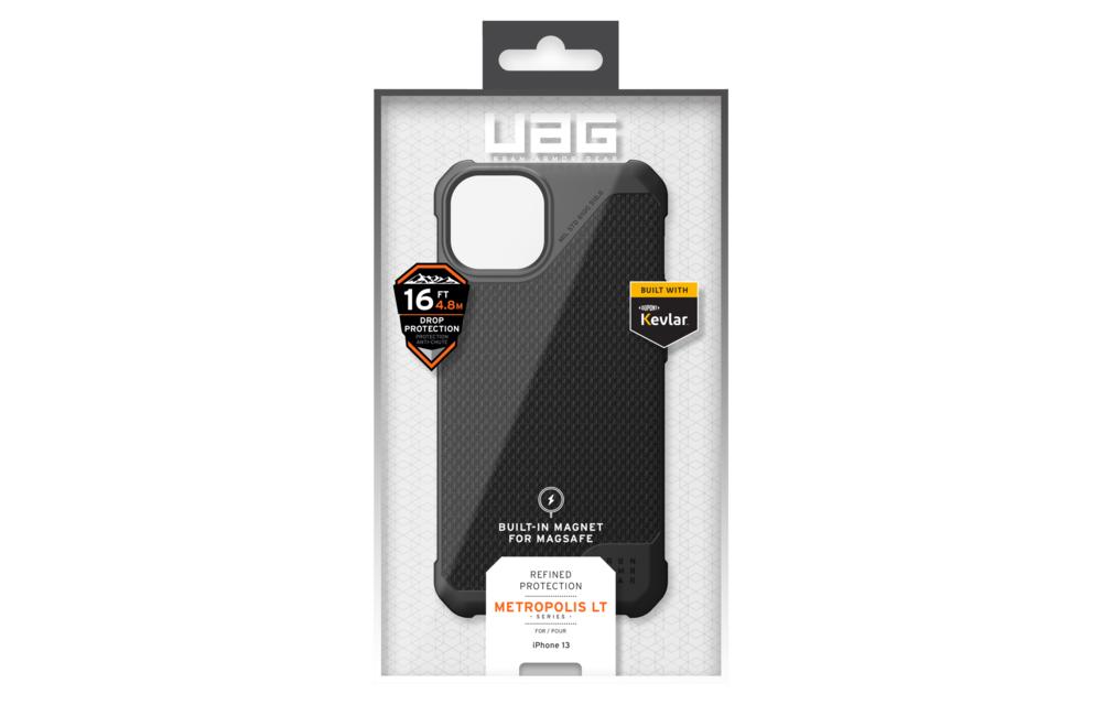 UAG Metropolis LT MagSafe Case for Apple iPhone 14/13 - Kevlar Black