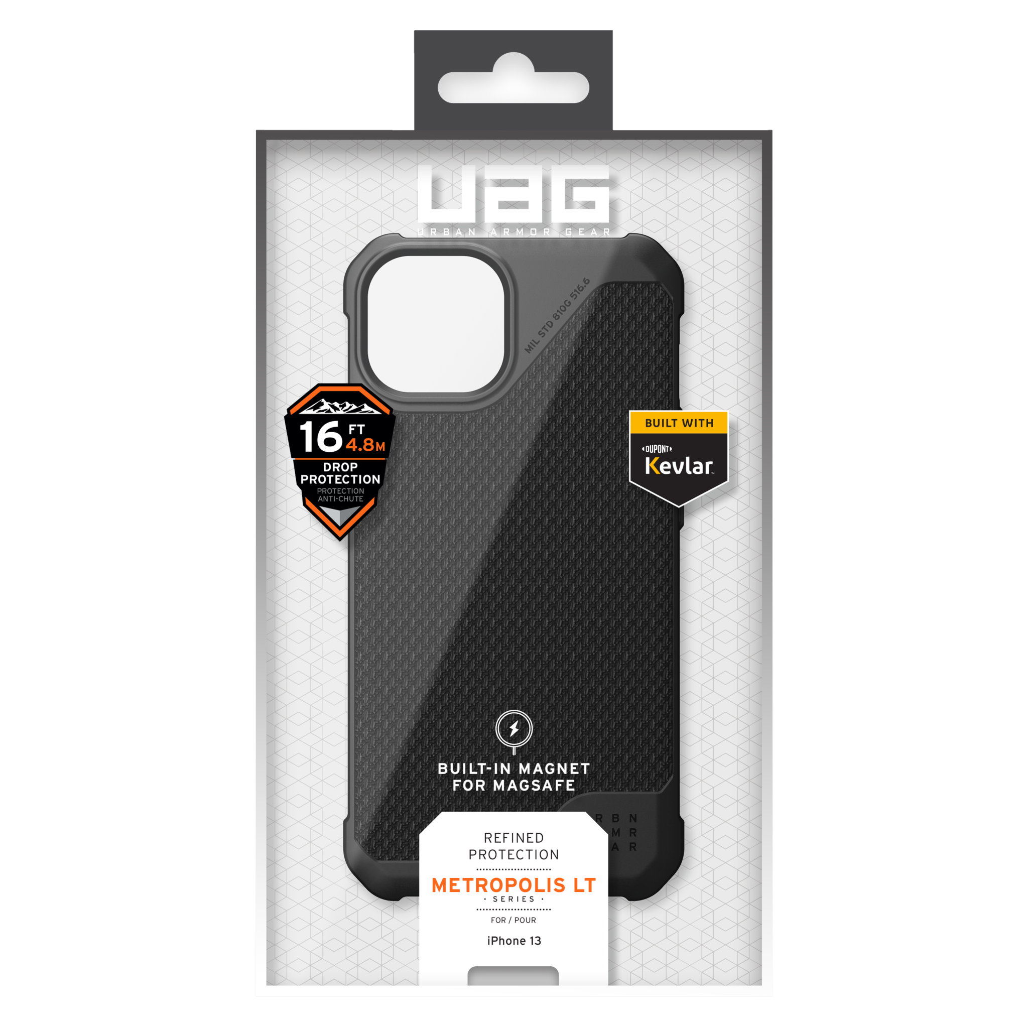 UAG Metropolis LT MagSafe Case for Apple iPhone 14/13 - Kevlar Black