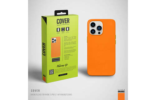 Goui Magnetic Case for iPhone 13 Pro with Magnetic Bar - Tiger Orange