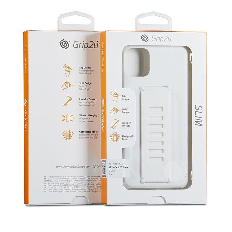 Grip2u Slim Multiple Hand Grip Case for iPhone 11 Pro Max - Ice