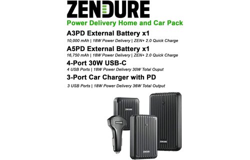 Zendure bundle Special offer  A3PD / A5PD / 4PORT 30W / CAR-PD 36W Flash - Black
