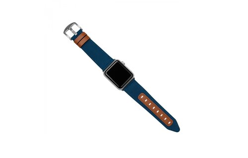 Evutec Northill Apple Watch Band 42/44/45/46/49mm - Blue/Saddle