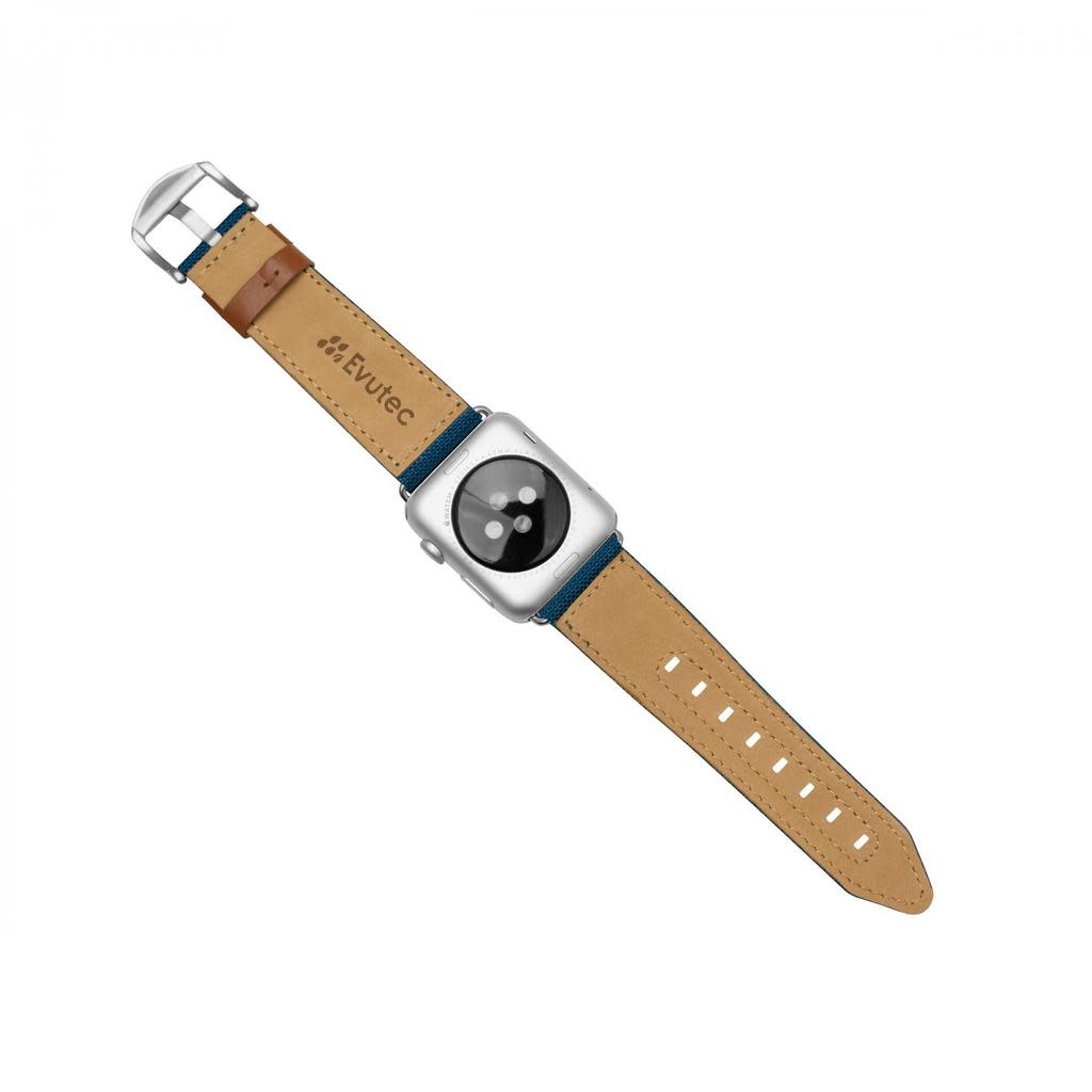 Evutec Northill Apple Watch Band 42/44/45/46/49mm - Blue/Saddle