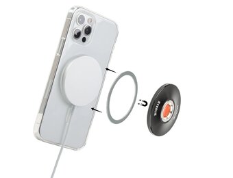 Nite Ize Steelie Orbiter Plus Magnetic Socket and Metal Ring - Black and Silver