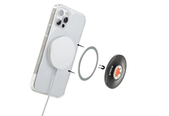 Nite Ize Steelie Orbiter Plus Magnetic Socket and Metal Ring - Black and Silver