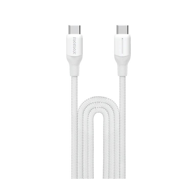 Momax Braided Cable 100W USB-C to USB-C 2m - White