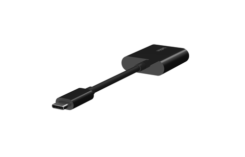 Belkin 2 Ports USB-C Audio + Charge Adapter - Black