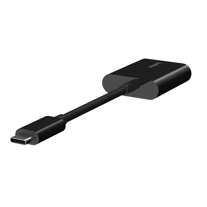Belkin 2 Ports USB-C Audio + Charge Adapter - Black